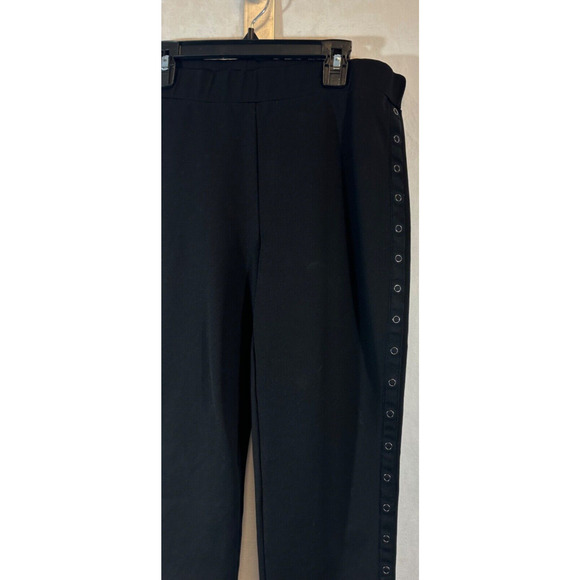 Worth New York Pull On Side Snap Pants Black Elastic Waist size S Blended A60 - Picture 2 of 7